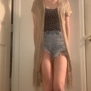 Tan extra small hippie style cardigan